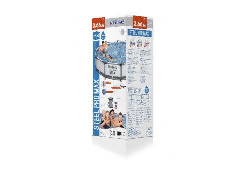 56416 Каркасный бассейн круглый  BestWay, 366х76см, фильтр-насос картр 1249 л/ч